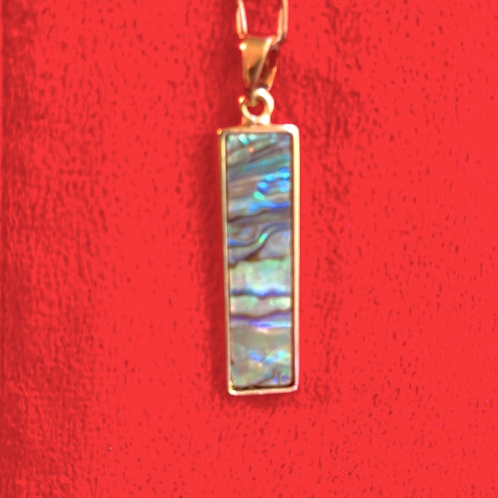 Abalone Necklace rectangle vintage no flaws - Picture 4 of 8